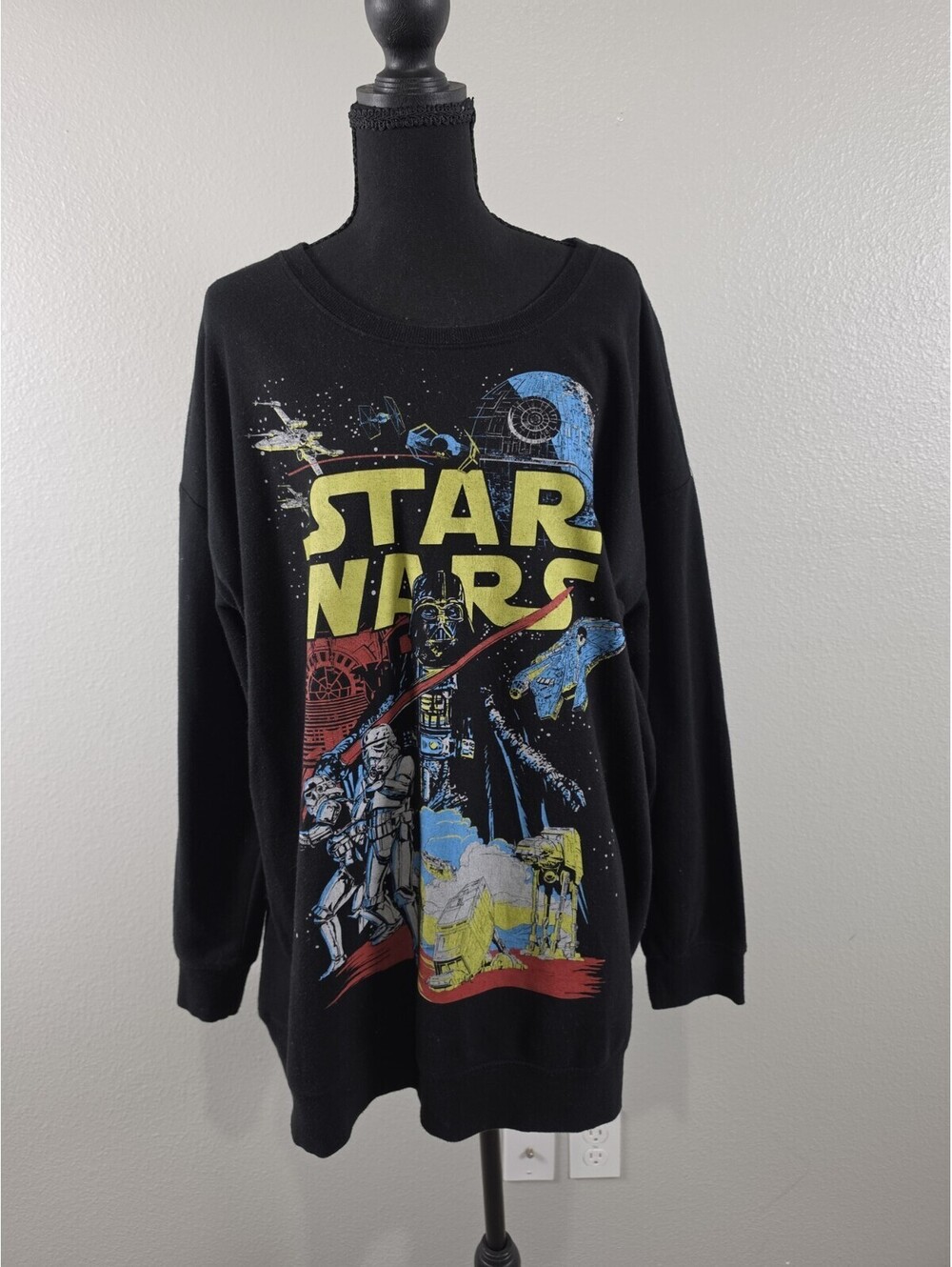 Torrid Size 1 Star Wars Pullover Sweatshirt Long Sleeve Crew Neck Black